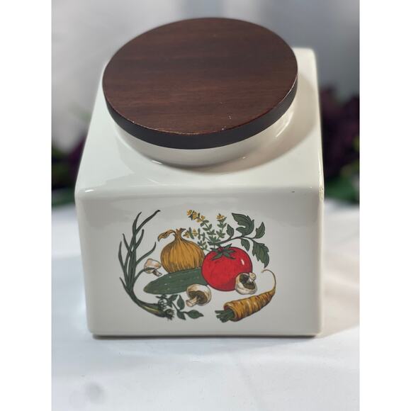 Vintage Hyalyn Pottery USA 1995 Vegetables Canister - 8" Tall - Picture 2 of 12